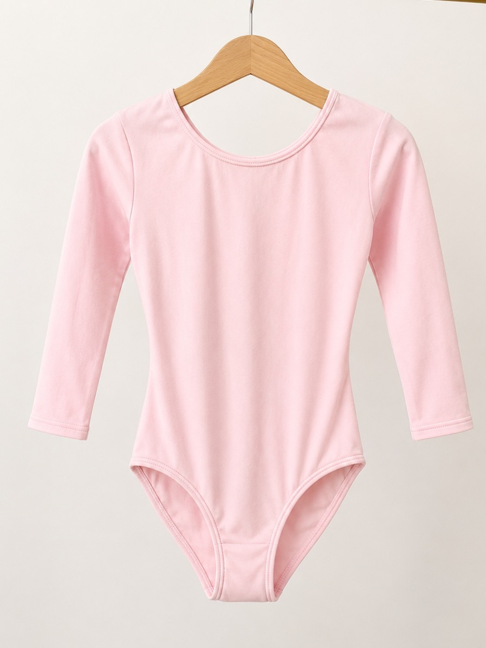 Jacques Moret Light Pink Long Sleeve One-Piece Leotard